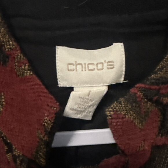 Chico's Jacket Antique Jacquard Mix Topper Mid Length Size M Chico’s 1 - Picture 4 of 6
